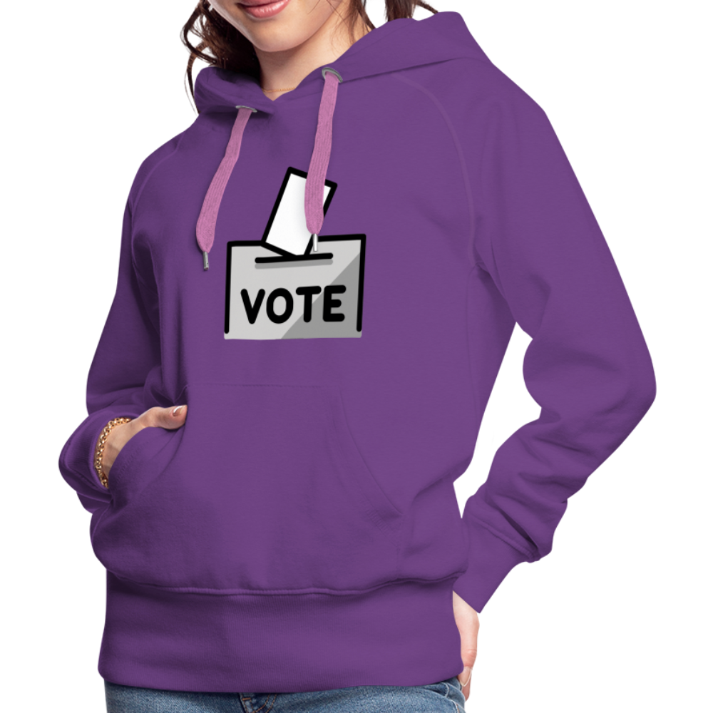 Customizable Ballot Moji with Vote Text Emoji Expression Women’s Cut Premium Hoodie - Emoji.Express - purple 