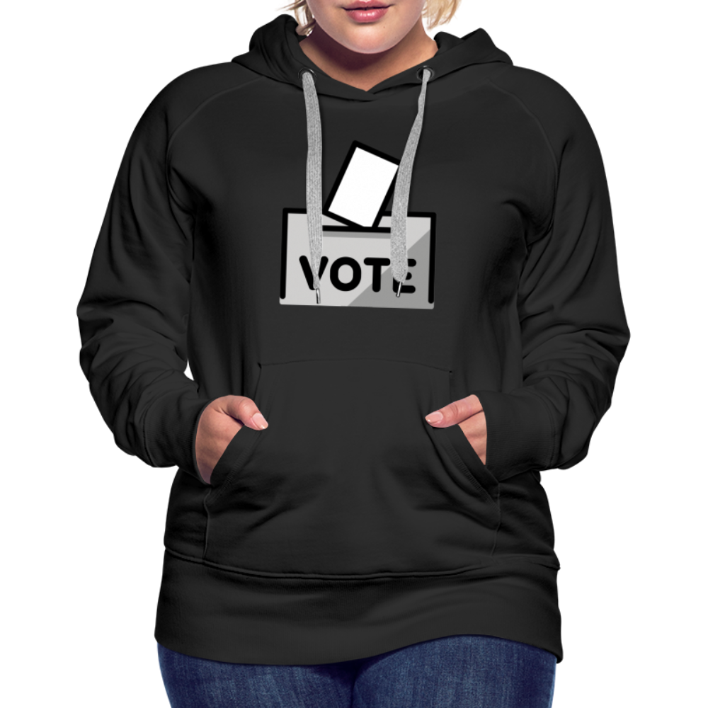 Customizable Ballot Moji with Vote Text Emoji Expression Women’s Cut Premium Hoodie - Emoji.Express - black