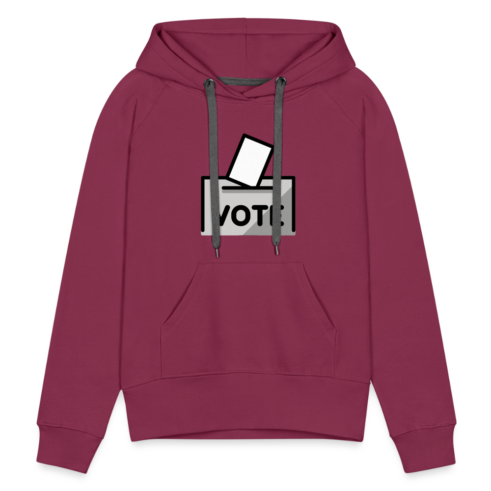 Customizable Ballot Moji with Vote Text Emoji Expression Women’s Cut Premium Hoodie - Emoji.Express - burgundy