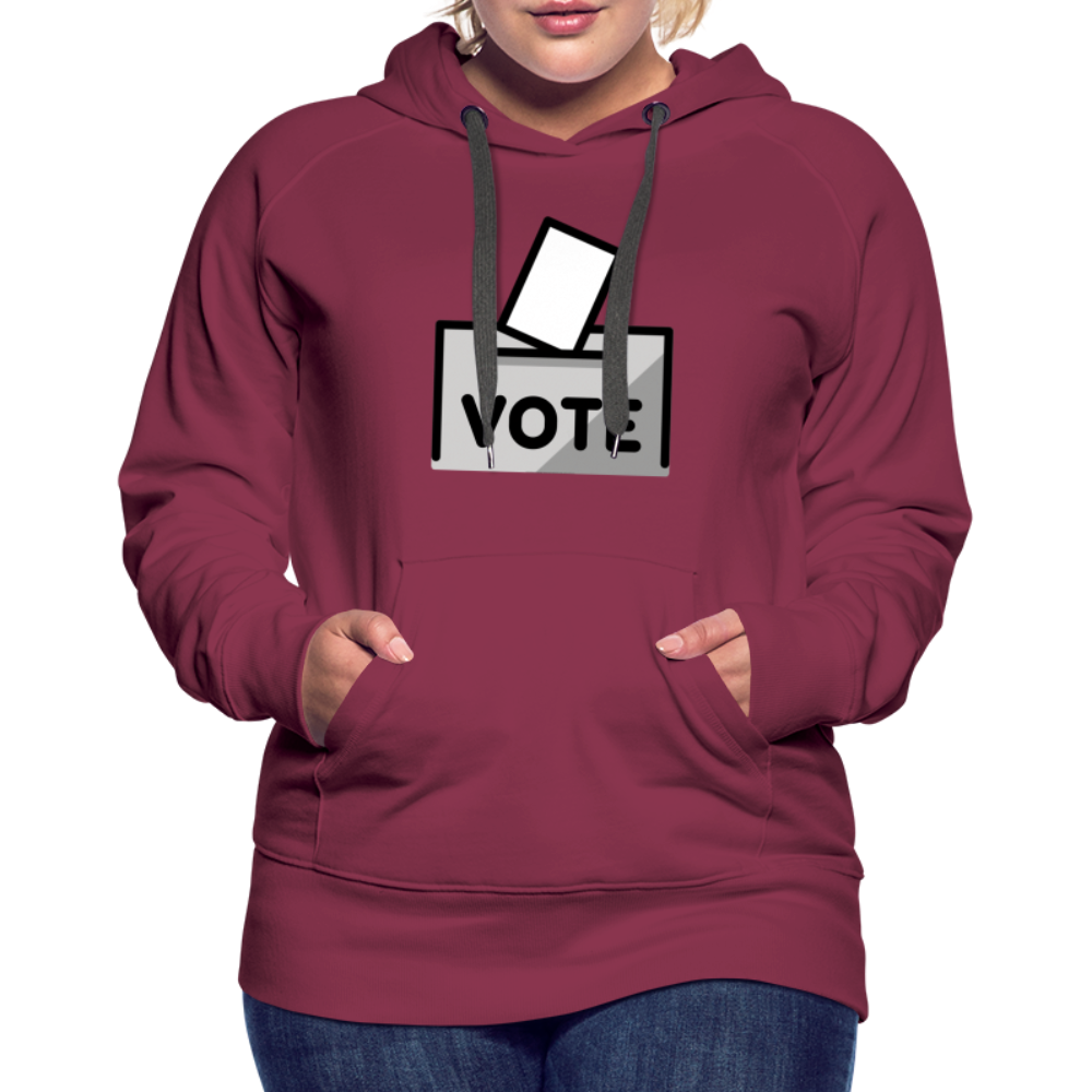 Customizable Ballot Moji with Vote Text Emoji Expression Women’s Cut Premium Hoodie - Emoji.Express - burgundy