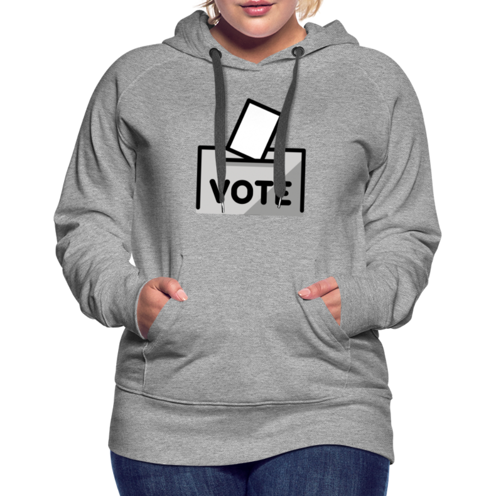 Customizable Ballot Moji with Vote Text Emoji Expression Women’s Cut Premium Hoodie - Emoji.Express - heather grey