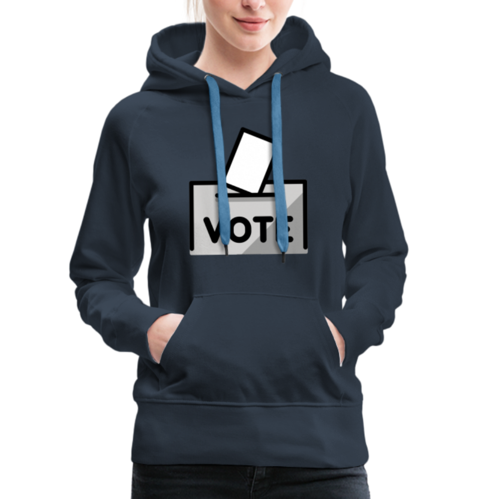 Customizable Ballot Moji with Vote Text Emoji Expression Women’s Cut Premium Hoodie - Emoji.Express - navy
