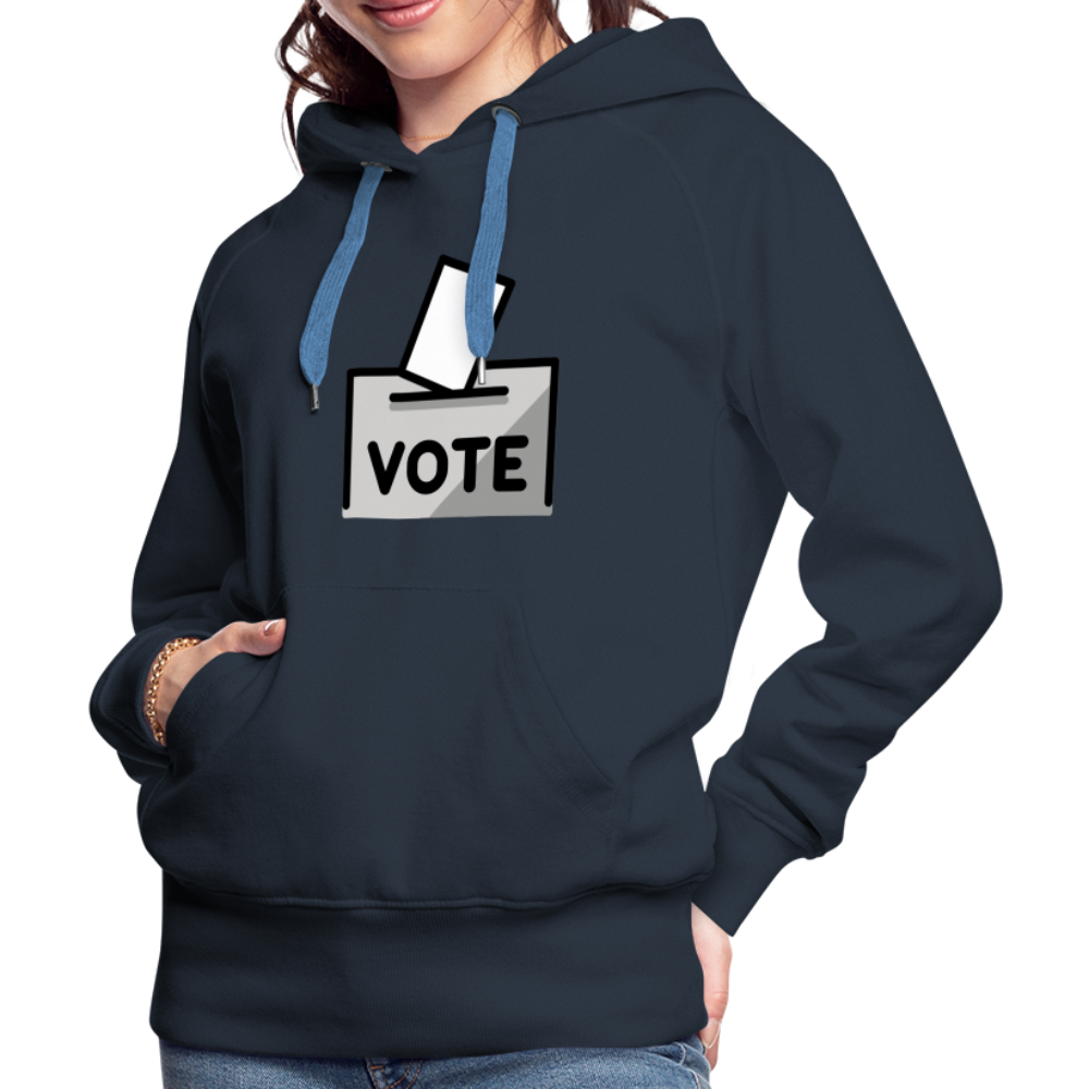 Customizable Ballot Moji with Vote Text Emoji Expression Women’s Cut Premium Hoodie - Emoji.Express - navy