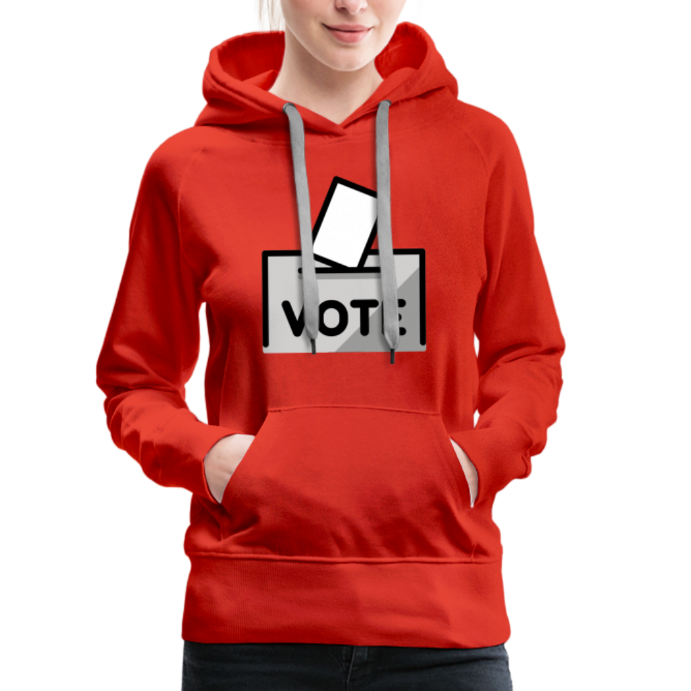 Customizable Ballot Moji with Vote Text Emoji Expression Women’s Cut Premium Hoodie - Emoji.Express - red