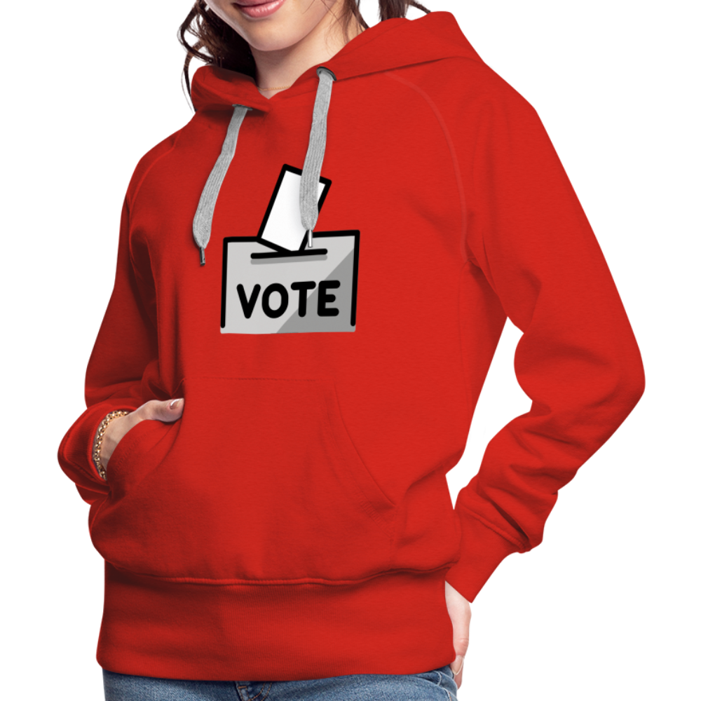Customizable Ballot Moji with Vote Text Emoji Expression Women’s Cut Premium Hoodie - Emoji.Express - red