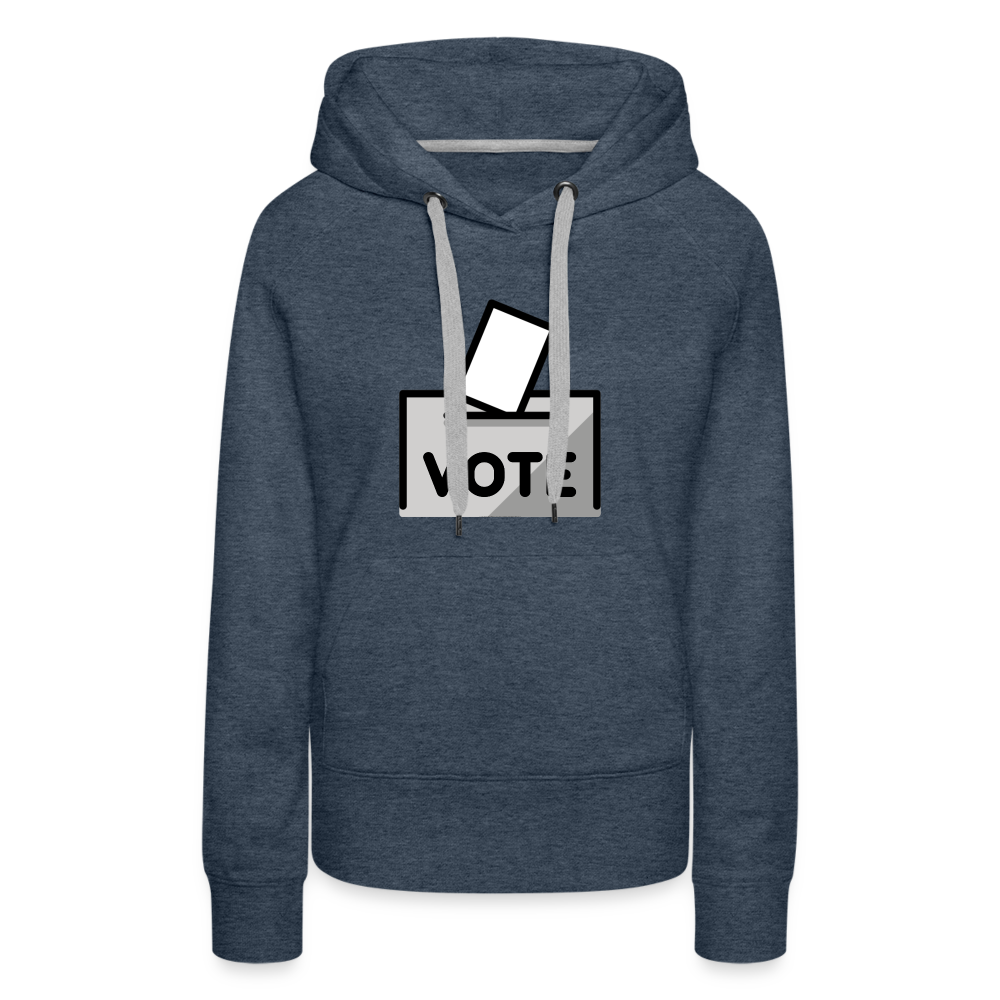 Customizable Ballot Moji with Vote Text Emoji Expression Women’s Cut Premium Hoodie - Emoji.Express - heather denim