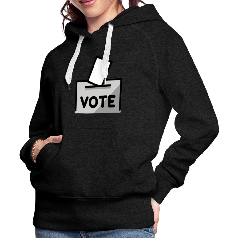 Customizable Ballot Moji with Vote Text Emoji Expression Women’s Cut Premium Hoodie - Emoji.Express - charcoal grey