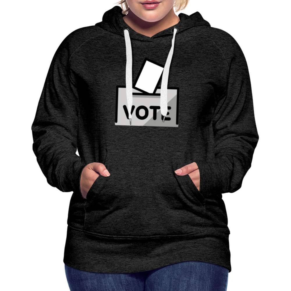 Customizable Ballot Moji with Vote Text Emoji Expression Women’s Cut Premium Hoodie - Emoji.Express - charcoal grey