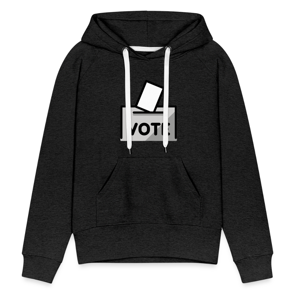 Customizable Ballot Moji with Vote Text Emoji Expression Women’s Cut Premium Hoodie - Emoji.Express - charcoal grey