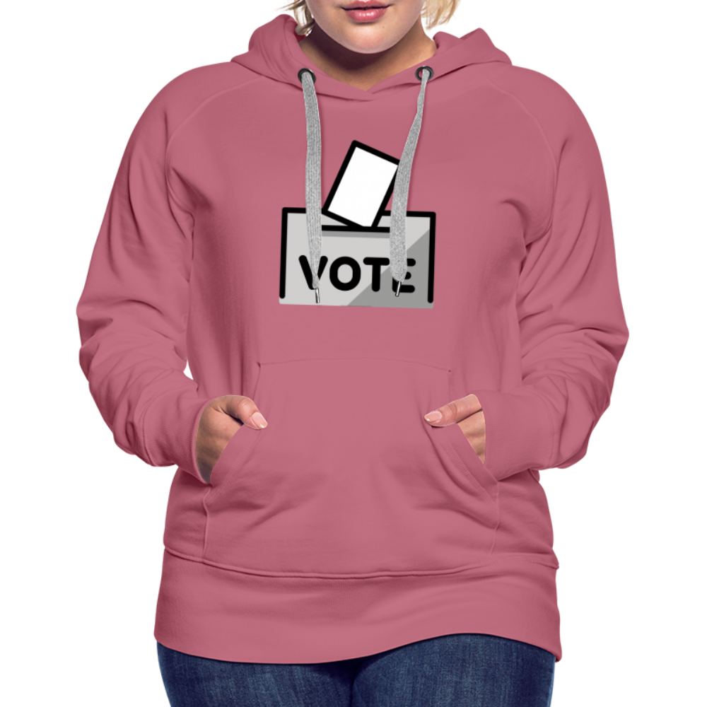 Customizable Ballot Moji with Vote Text Emoji Expression Women’s Cut Premium Hoodie - Emoji.Express - mauve