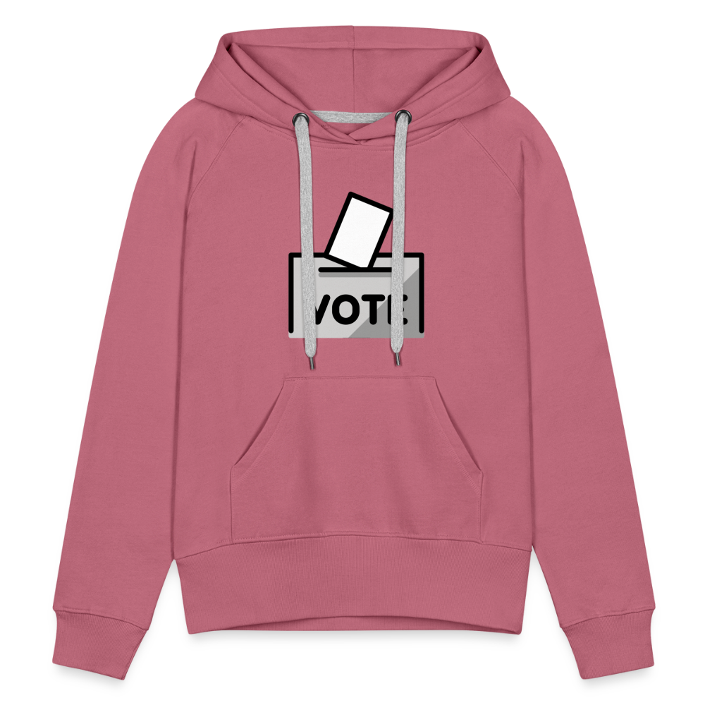 Customizable Ballot Moji with Vote Text Emoji Expression Women’s Cut Premium Hoodie - Emoji.Express - mauve