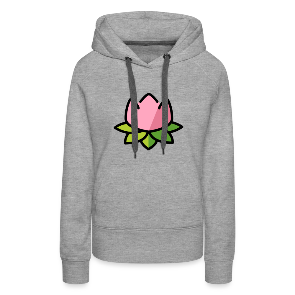 Emoji Expression: Lotus Moji + Sparkles Moji + "The Lotus Effect" Text Women’s Cut Premium Hoodie (Two-Sided) - Emoji.Express - heather grey