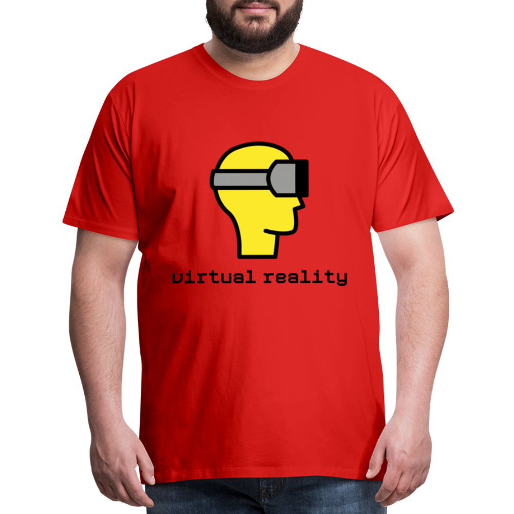 Customizable Virtual Reality Moji + Best of Both Worlds Text (Two-Sided) Men’s Premium T-Shirt - Emoji.Express - red