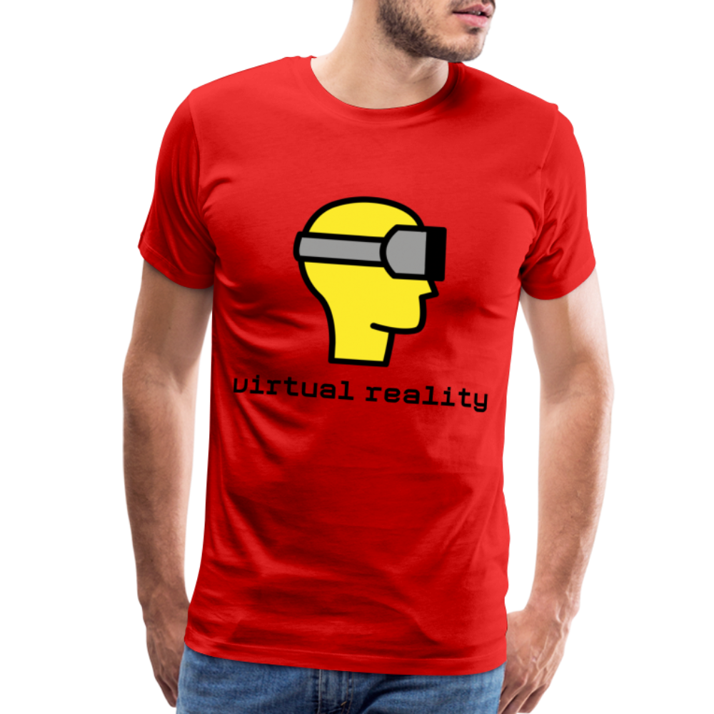 Customizable Virtual Reality Moji + Best of Both Worlds Text (Two-Sided) Men’s Premium T-Shirt - Emoji.Express - red