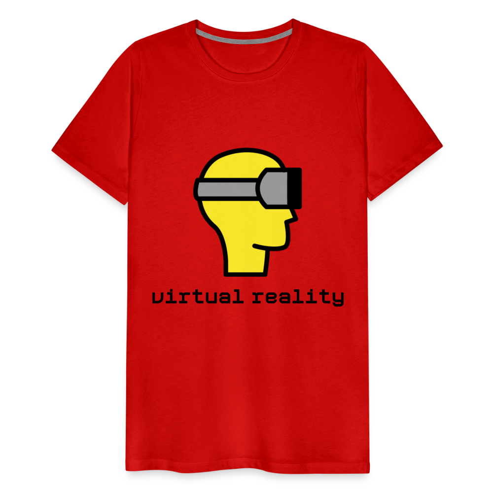 Customizable Virtual Reality Moji + Best of Both Worlds Text (Two-Sided) Men’s Premium T-Shirt - Emoji.Express - red