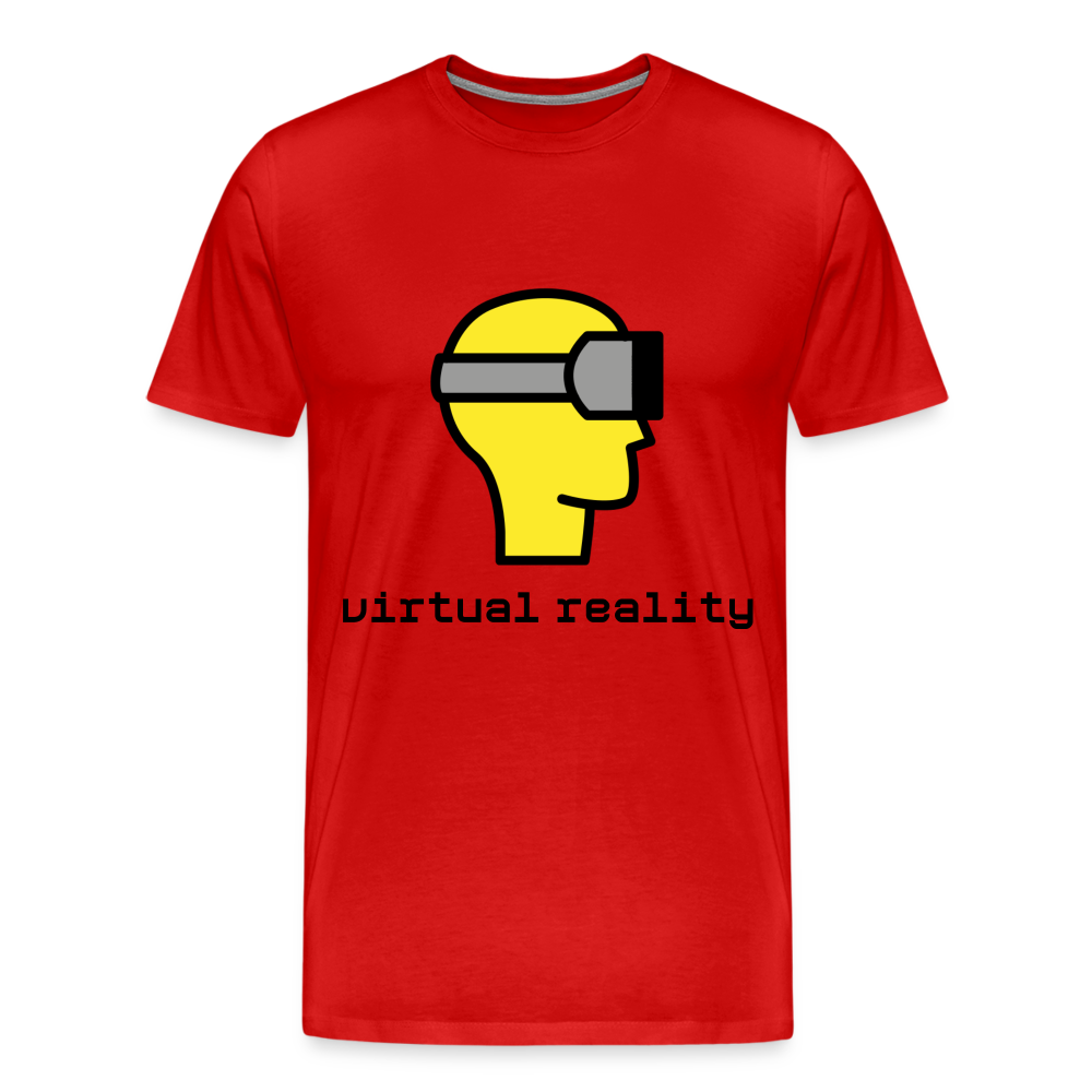 Customizable Virtual Reality Moji + Best of Both Worlds Text (Two-Sided) Men’s Premium T-Shirt - Emoji.Express - red