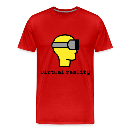 Customizable Virtual Reality Moji + Best of Both Worlds Text (Two-Sided) Men’s Premium T-Shirt - Emoji.Express - red