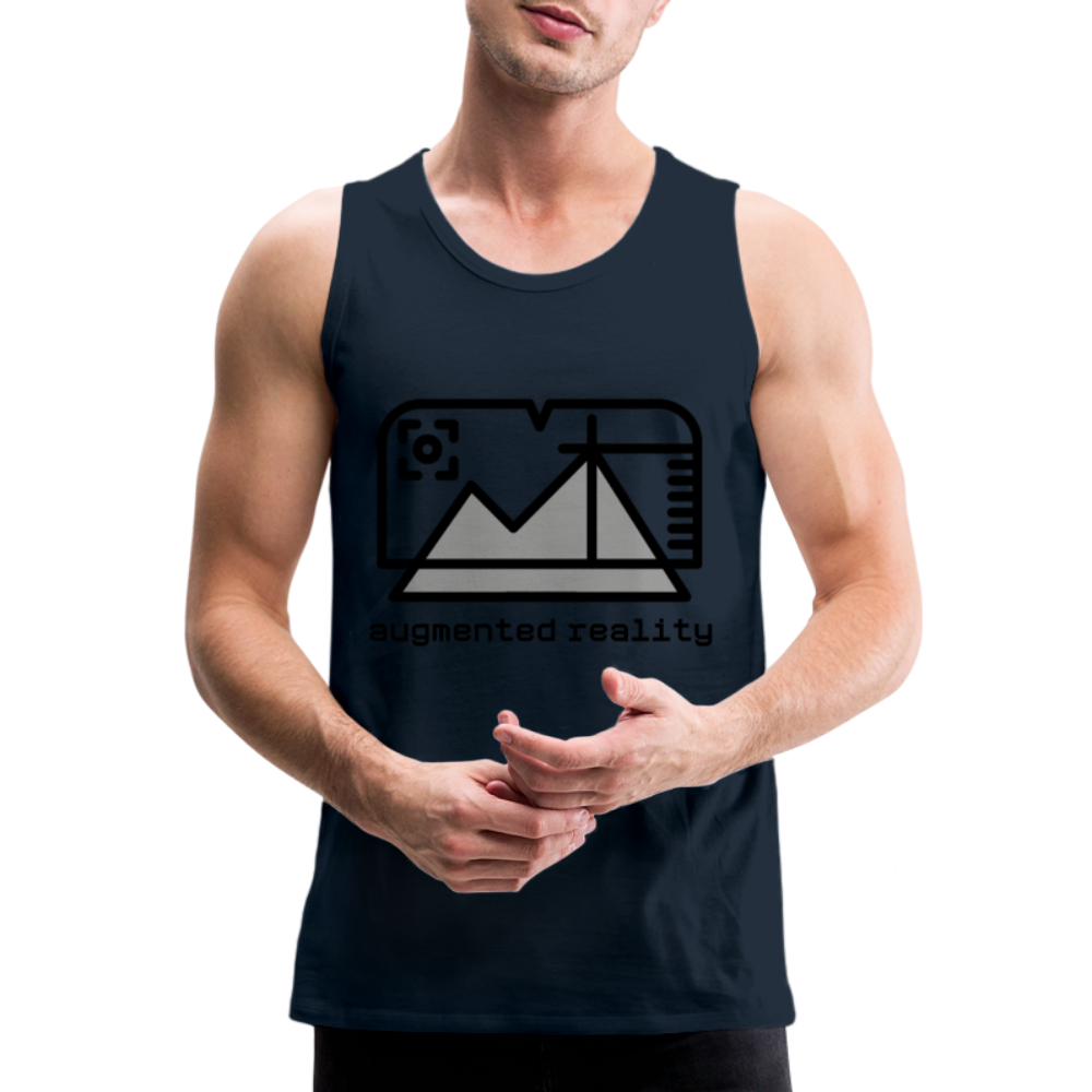 Customizable Augmented Reality Moji Men’s Premium Tank Top - Emoji.Express - deep navy