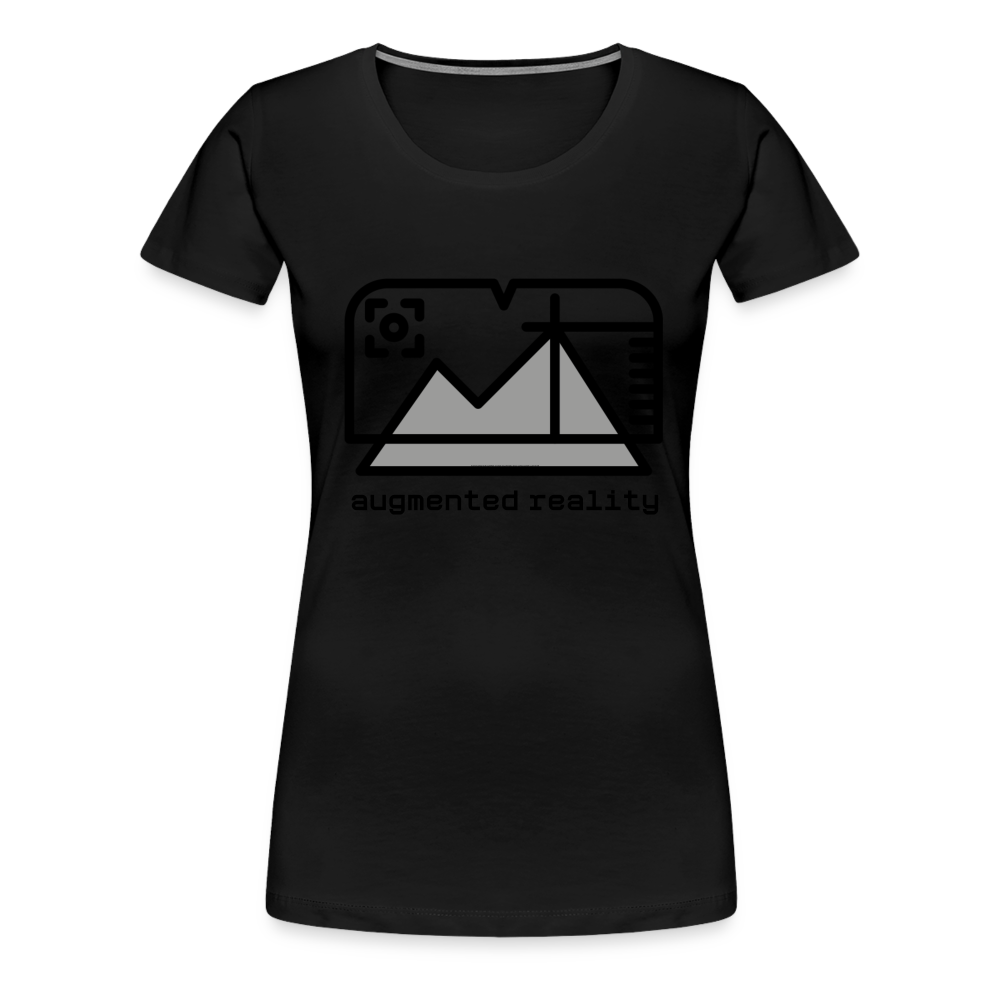 Customizable Augmented Reality Moji + "Augmented Reality" Text Women's Cut Premium T-Shirt - Emoji.Express - black