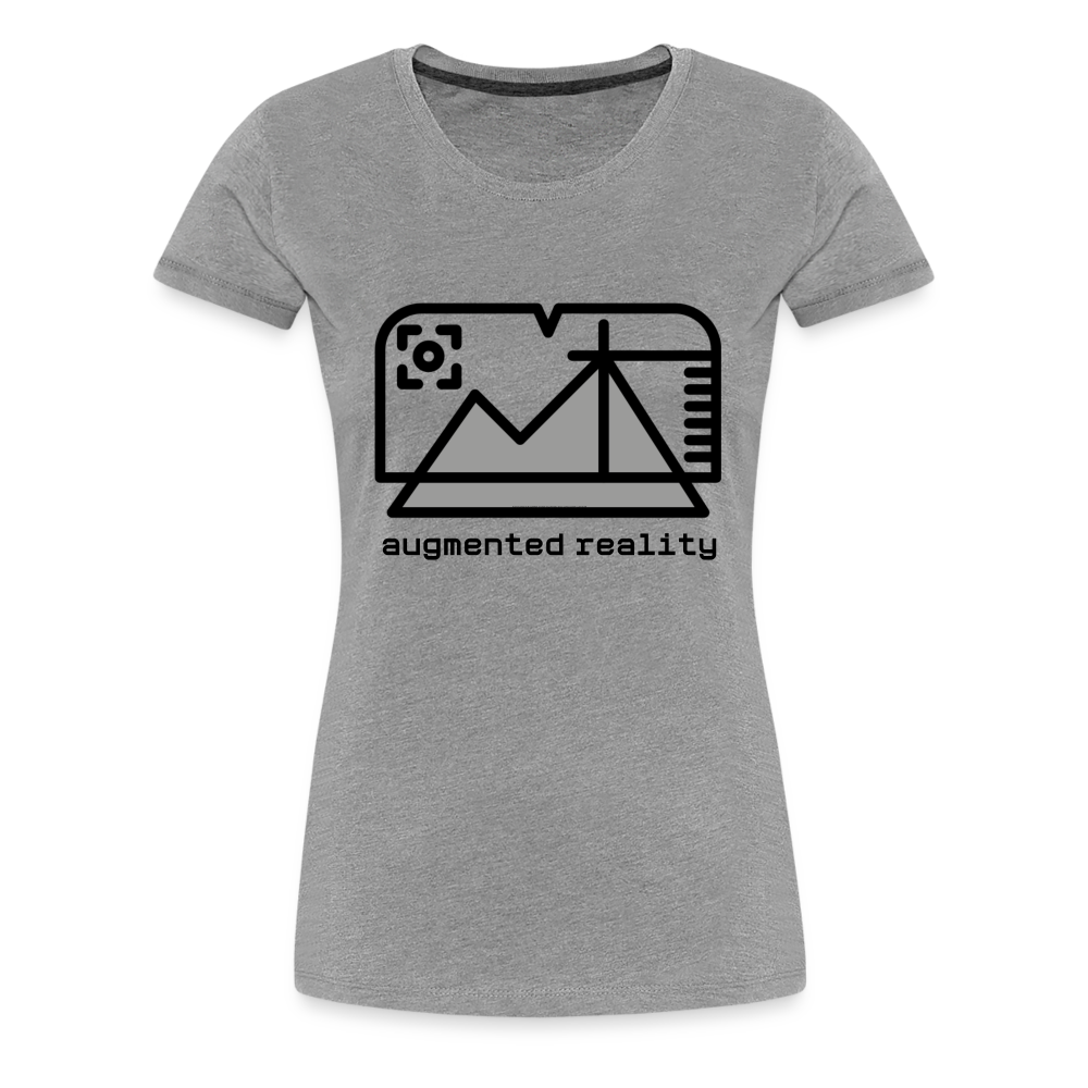 Customizable Augmented Reality Moji + "Augmented Reality" Text Women's Cut Premium T-Shirt - Emoji.Express - heather gray
