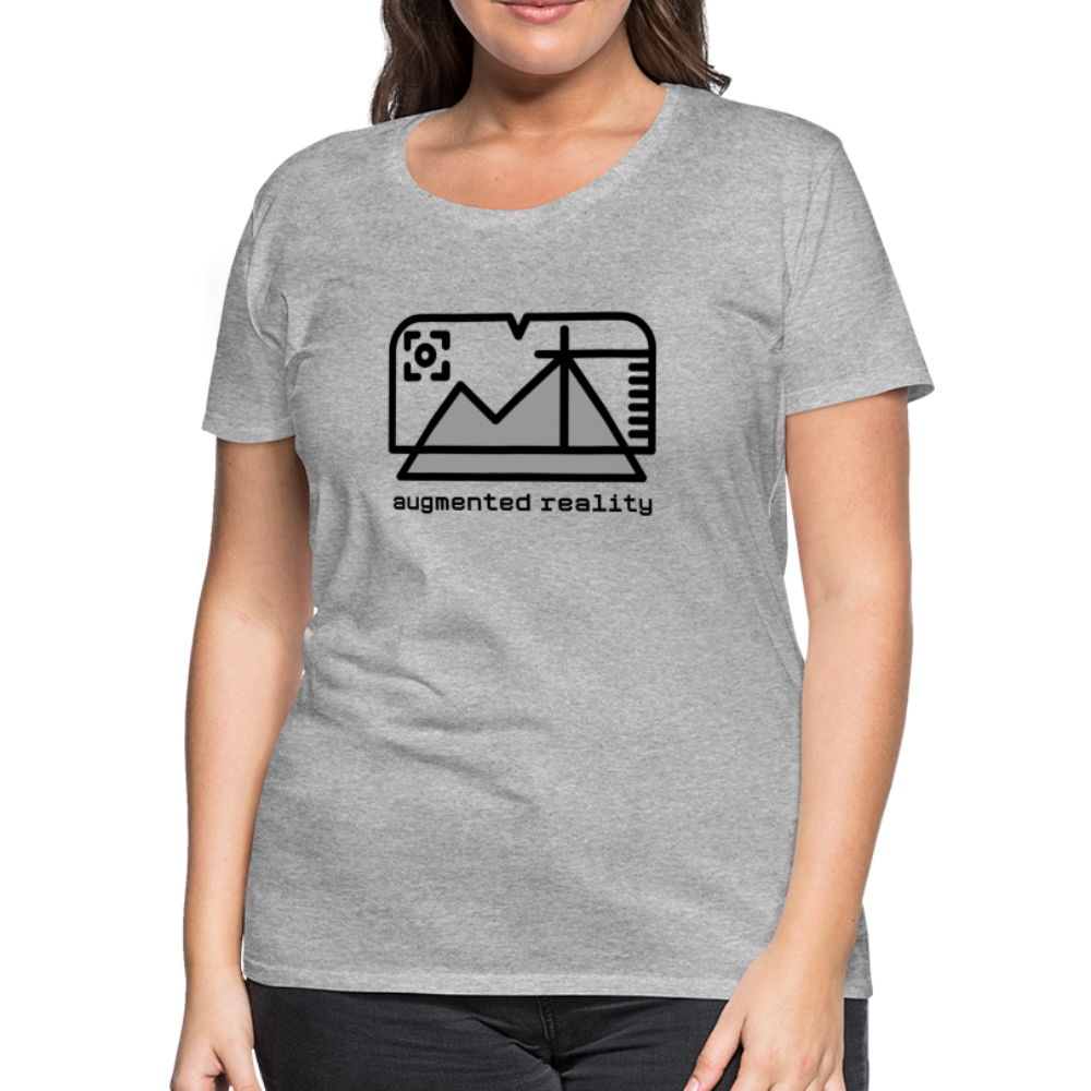 Customizable Augmented Reality Moji + "Augmented Reality" Text Women's Cut Premium T-Shirt - Emoji.Express - heather gray