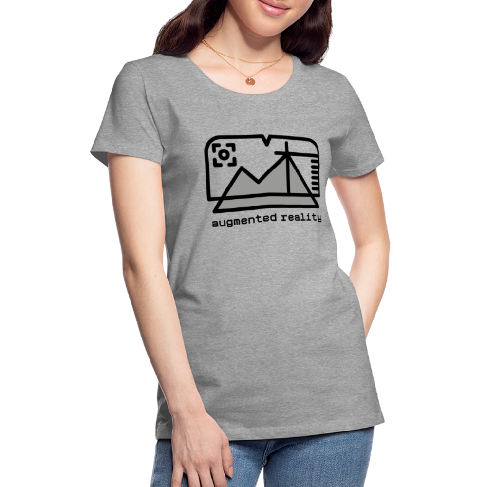 Customizable Augmented Reality Moji + "Augmented Reality" Text Women's Cut Premium T-Shirt - Emoji.Express - heather gray