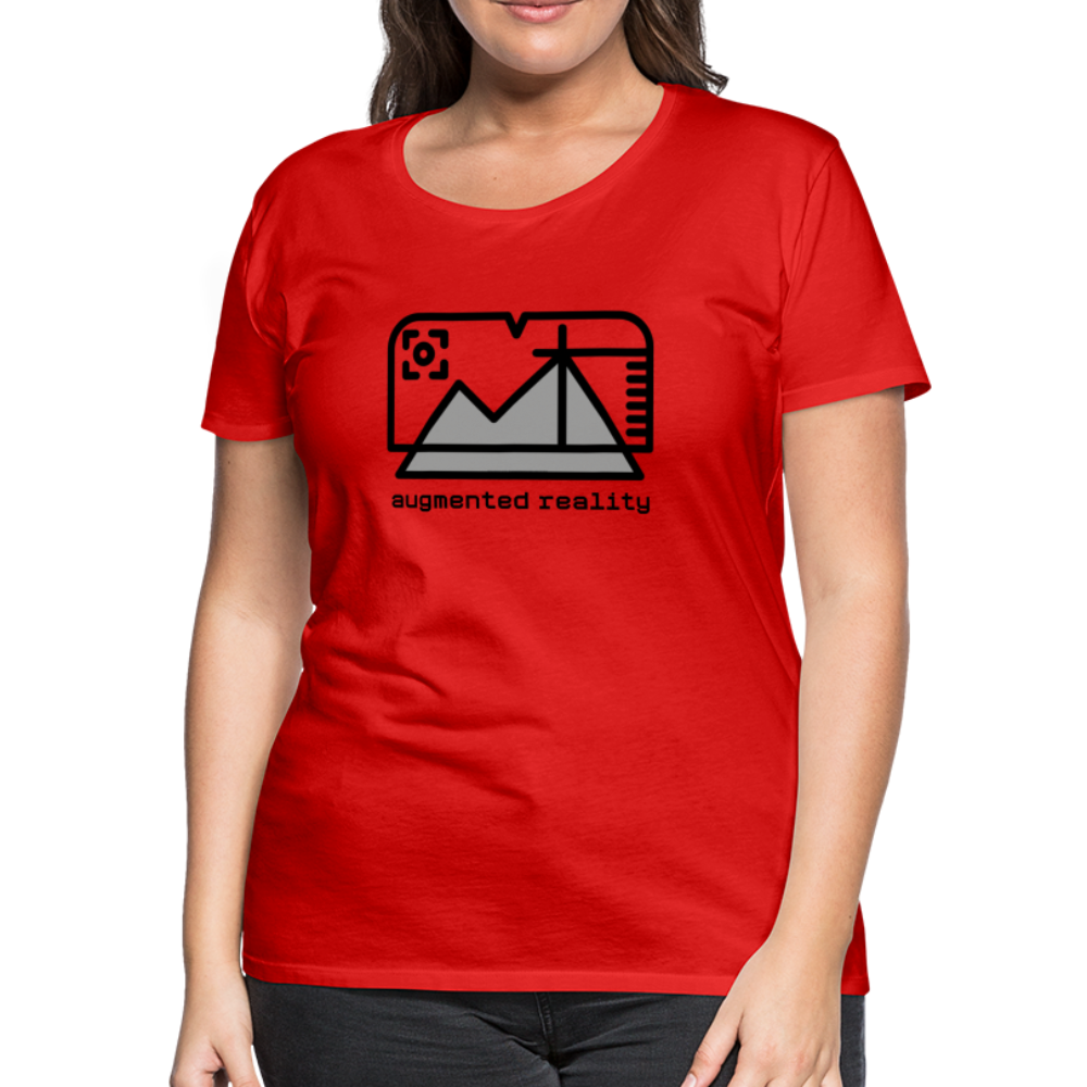 Customizable Augmented Reality Moji + "Augmented Reality" Text Women's Cut Premium T-Shirt - Emoji.Express - red