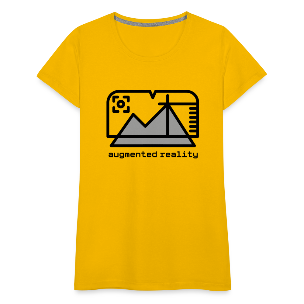 Customizable Augmented Reality Moji + "Augmented Reality" Text Women's Cut Premium T-Shirt - Emoji.Express - sun yellow