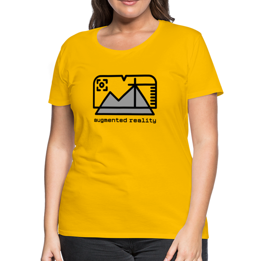 Customizable Augmented Reality Moji + "Augmented Reality" Text Women's Cut Premium T-Shirt - Emoji.Express - sun yellow
