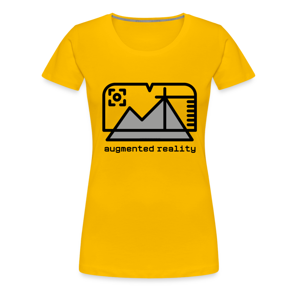 Customizable Augmented Reality Moji + "Augmented Reality" Text Women's Cut Premium T-Shirt - Emoji.Express - sun yellow