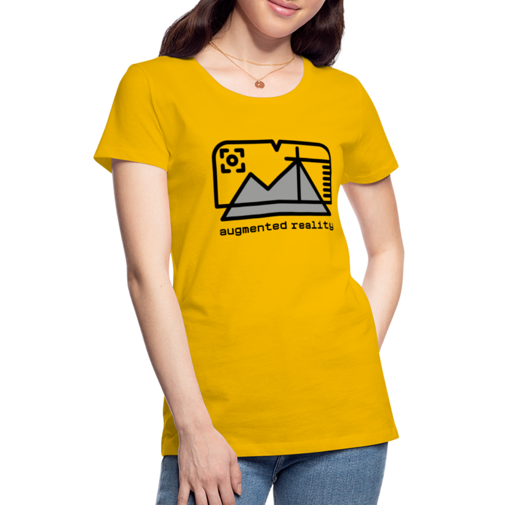 Customizable Augmented Reality Moji + "Augmented Reality" Text Women's Cut Premium T-Shirt - Emoji.Express - sun yellow