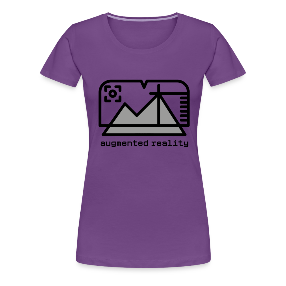 Customizable Augmented Reality Moji + "Augmented Reality" Text Women's Cut Premium T-Shirt - Emoji.Express - purple