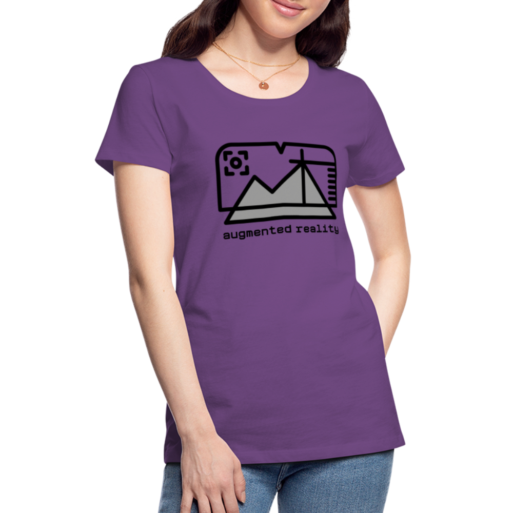 Customizable Augmented Reality Moji + "Augmented Reality" Text Women's Cut Premium T-Shirt - Emoji.Express - purple