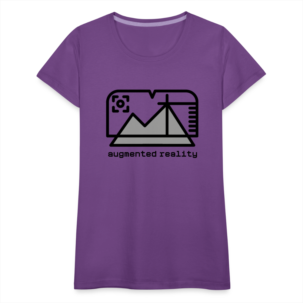 Customizable Augmented Reality Moji + "Augmented Reality" Text Women's Cut Premium T-Shirt - Emoji.Express - purple