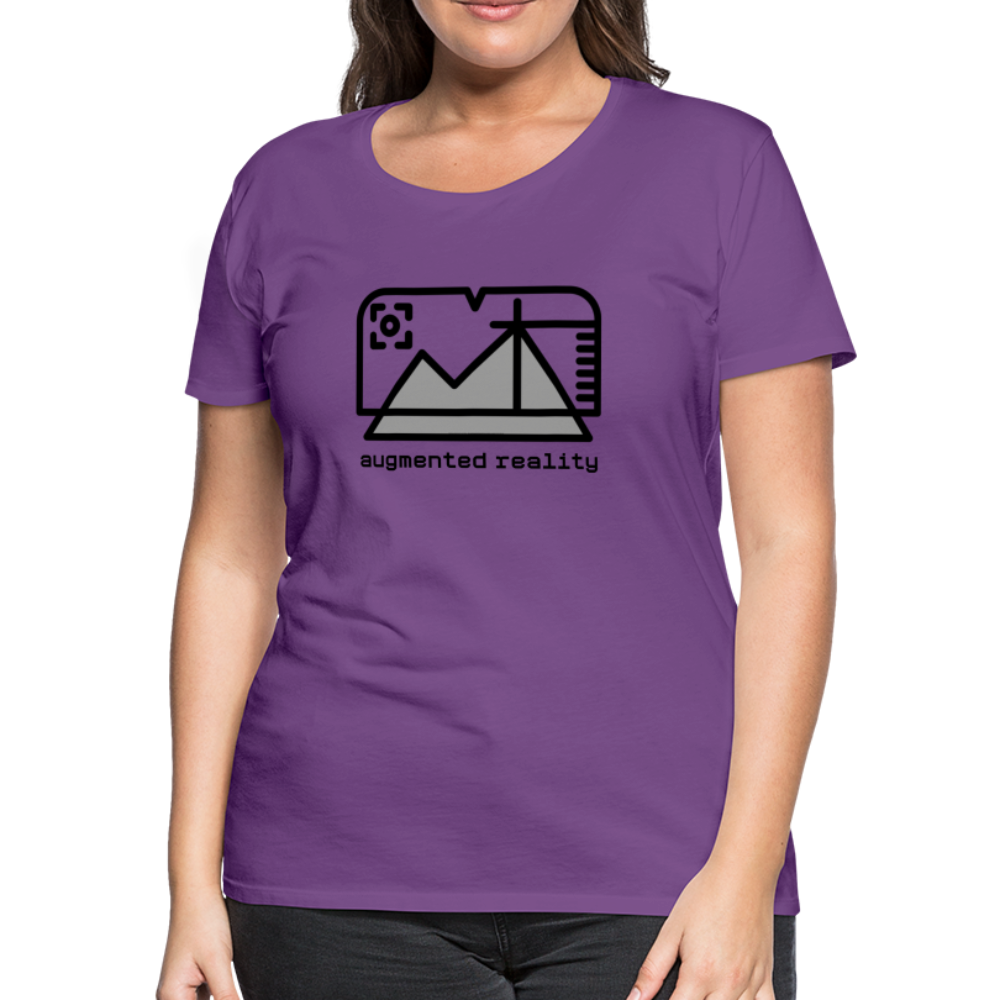 Customizable Augmented Reality Moji + "Augmented Reality" Text Women's Cut Premium T-Shirt - Emoji.Express - purple