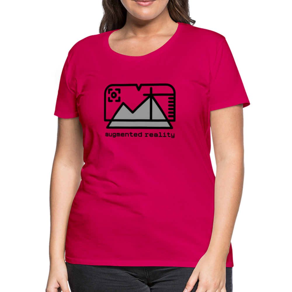 Customizable Augmented Reality Moji + "Augmented Reality" Text Women's Cut Premium T-Shirt - Emoji.Express - dark pink