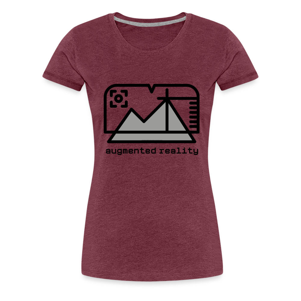 Customizable Augmented Reality Moji + "Augmented Reality" Text Women's Cut Premium T-Shirt - Emoji.Express - heather burgundy