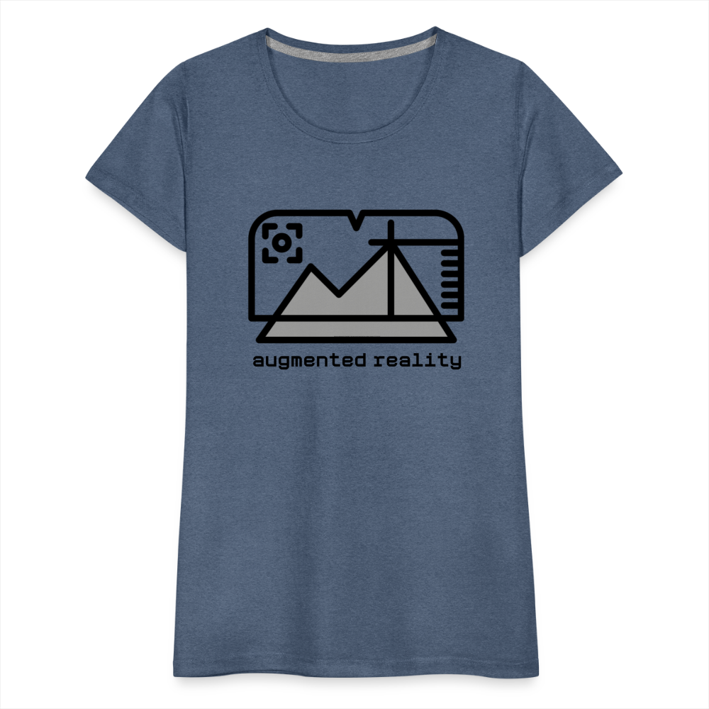 Customizable Augmented Reality Moji + "Augmented Reality" Text Women's Cut Premium T-Shirt - Emoji.Express - heather blue