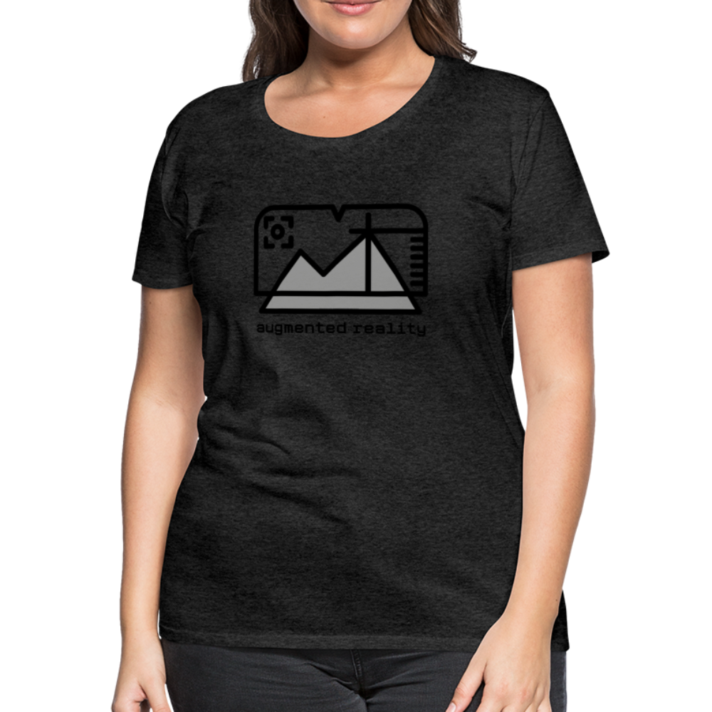 Customizable Augmented Reality Moji + "Augmented Reality" Text Women's Cut Premium T-Shirt - Emoji.Express - charcoal grey