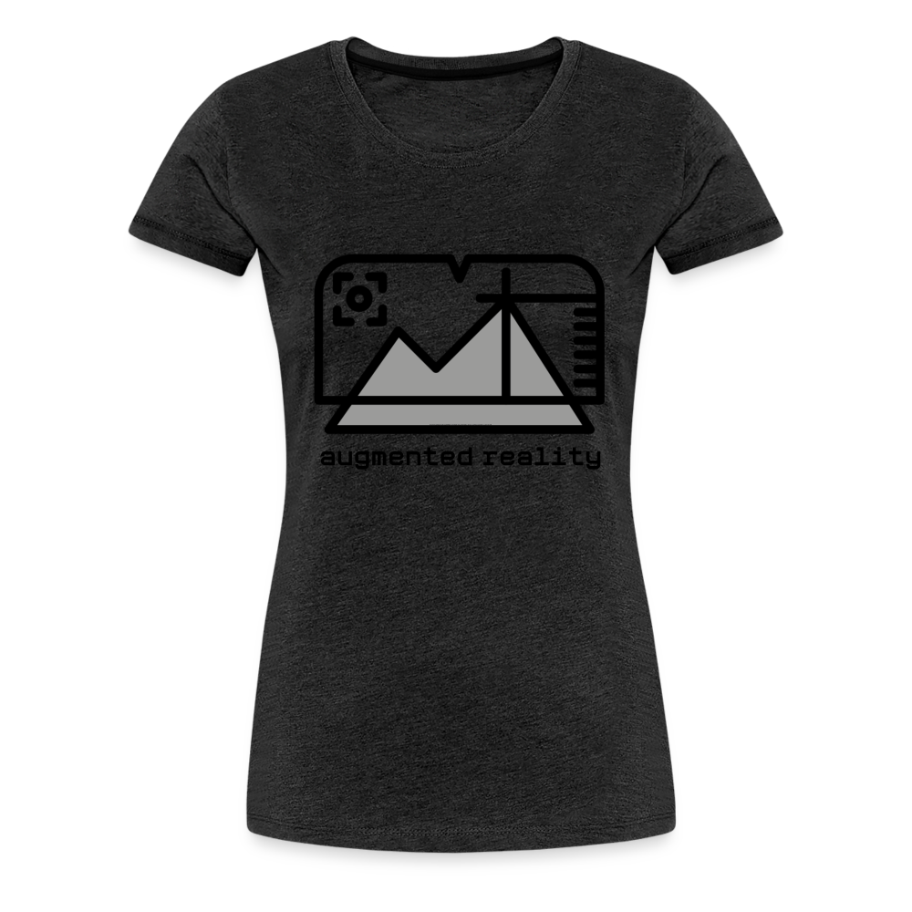 Customizable Augmented Reality Moji + "Augmented Reality" Text Women's Cut Premium T-Shirt - Emoji.Express - charcoal grey