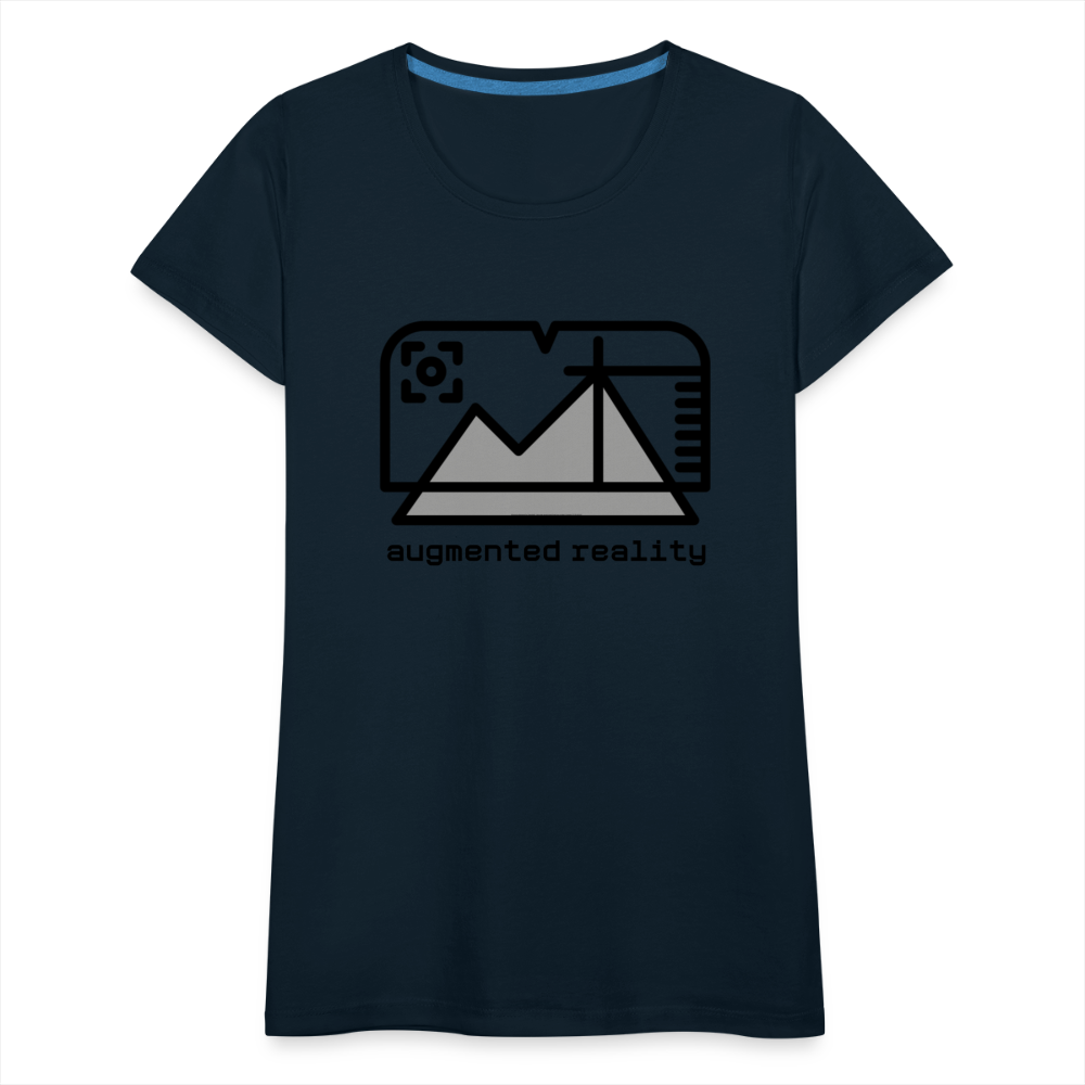 Customizable Augmented Reality Moji + "Augmented Reality" Text Women's Cut Premium T-Shirt - Emoji.Express - deep navy