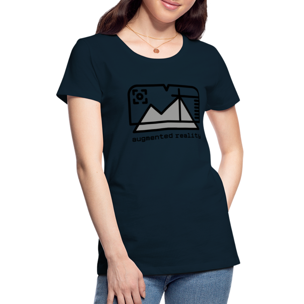 Customizable Augmented Reality Moji + "Augmented Reality" Text Women's Cut Premium T-Shirt - Emoji.Express - deep navy