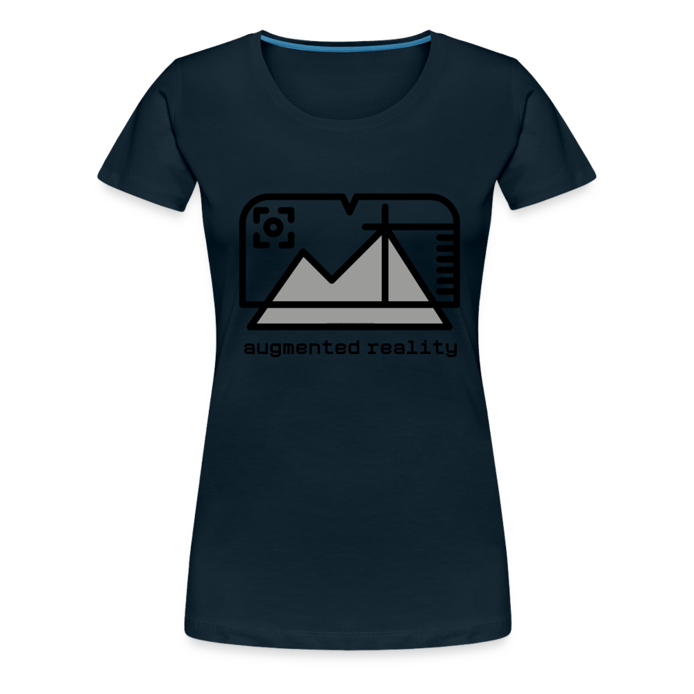 Customizable Augmented Reality Moji + "Augmented Reality" Text Women's Cut Premium T-Shirt - Emoji.Express - deep navy