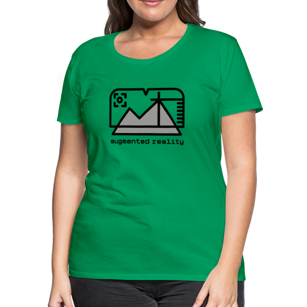 Customizable Augmented Reality Moji + "Augmented Reality" Text Women's Cut Premium T-Shirt - Emoji.Express - kelly green