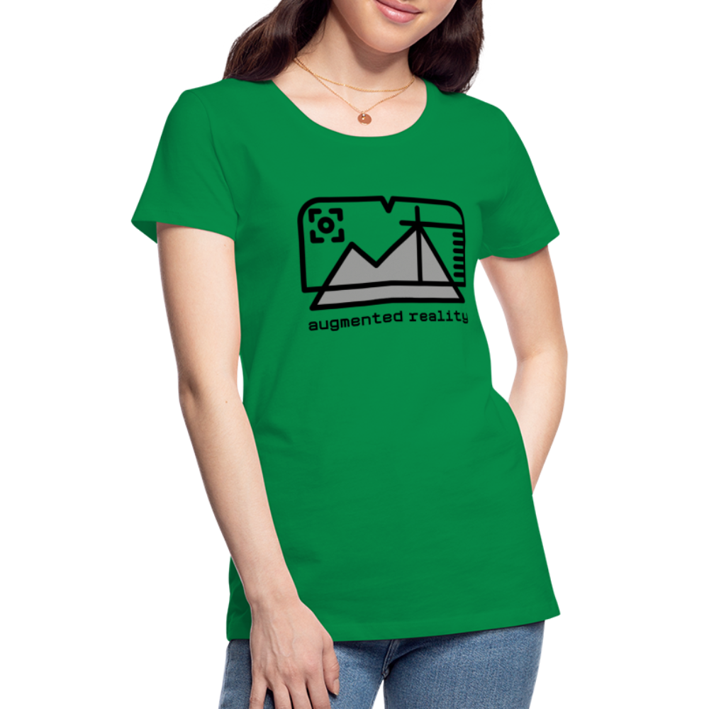 Customizable Augmented Reality Moji + "Augmented Reality" Text Women's Cut Premium T-Shirt - Emoji.Express - kelly green