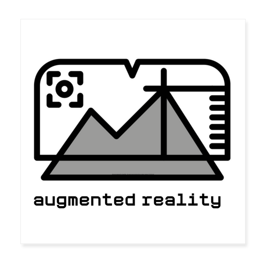 Customizable Augmented Reality Moji + "Augmented Reality" Text Poster 8x8 - Emoji.Express - white