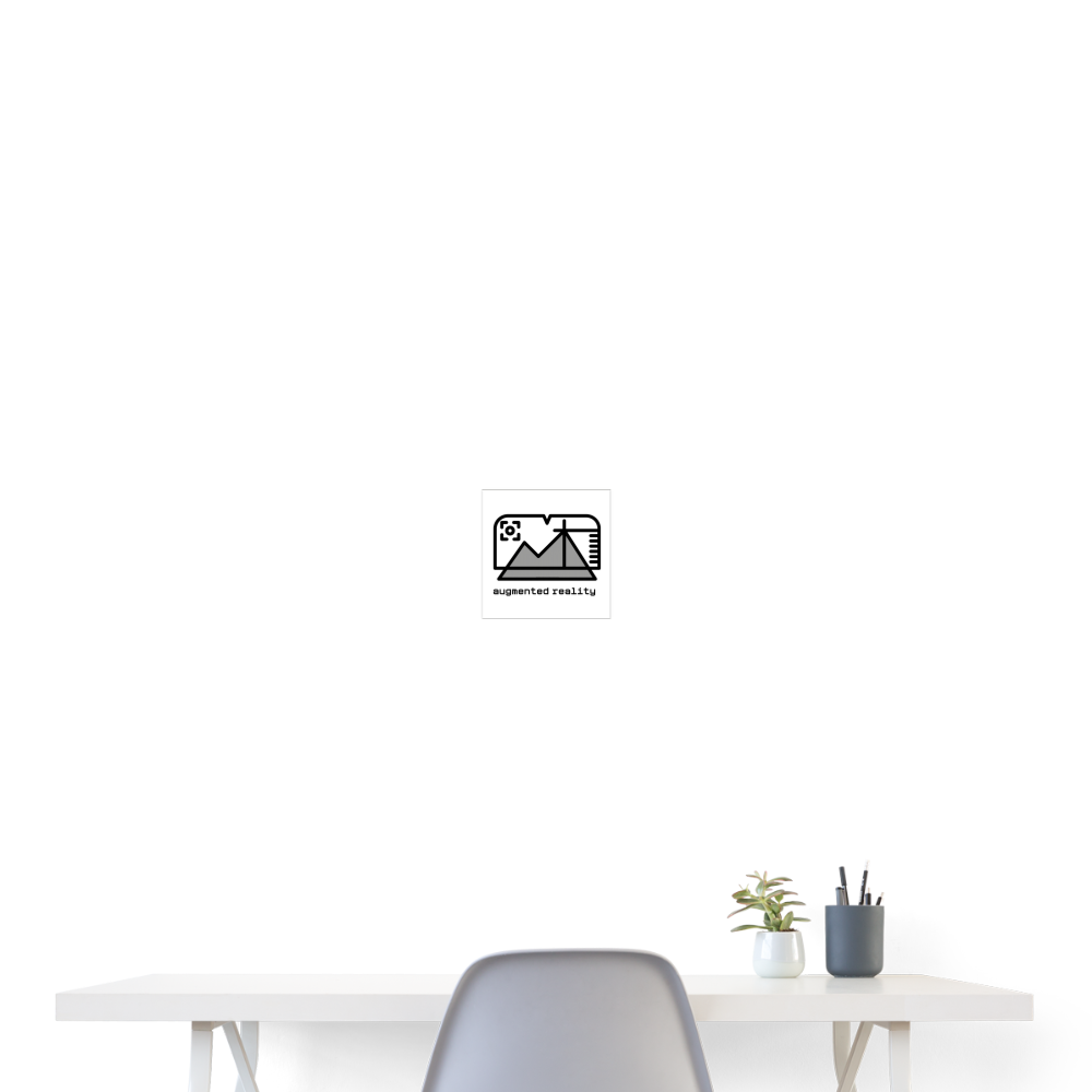 Customizable Augmented Reality Moji + "Augmented Reality" Text Poster 8x8 - Emoji.Express - white