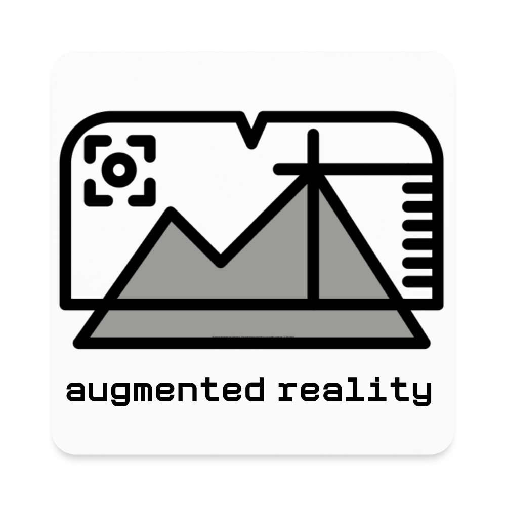 Customizable Augmented Reality Moji + "Augmented Reality" Text Square Magnet - Emoji.Express - white