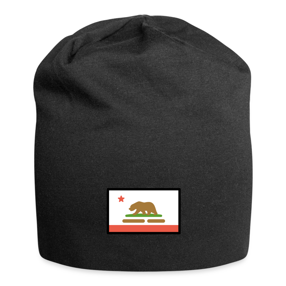 Customizable California Flag Moji Jersey Beanie - Emoji.Express - black