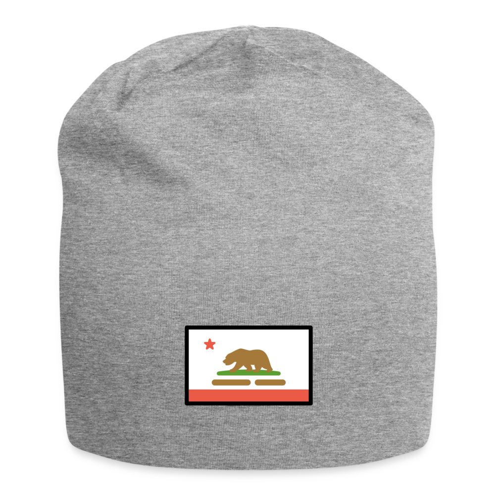 Customizable California Flag Moji Jersey Beanie - Emoji.Express - heather gray